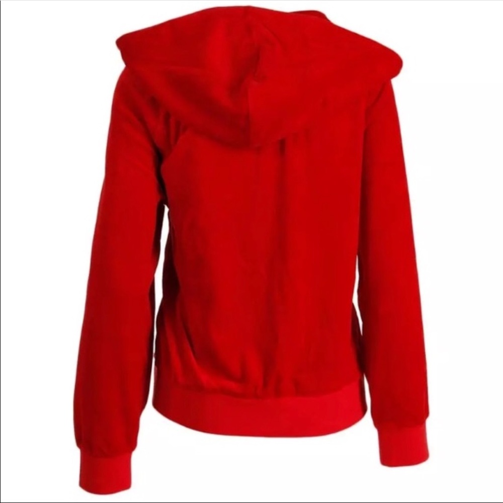JUICY COUTURE RED HOODIE TOP BLACK LABEL SM - Picture 3 of 8